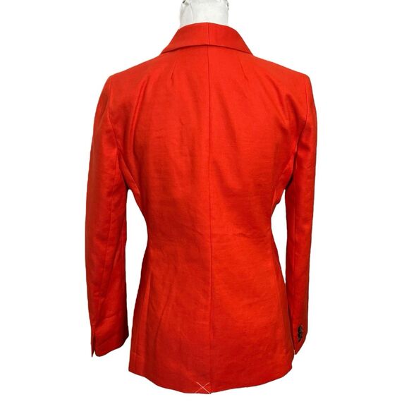 J.CREW NWT Parke Blazer Women’s Size 2 Brilliant Sunset Red Linen Blend Workwear - Picture 5 of 13